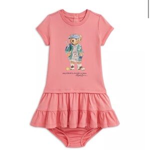 Ralph Lauren Pink Polo Bear Ruffle Dress